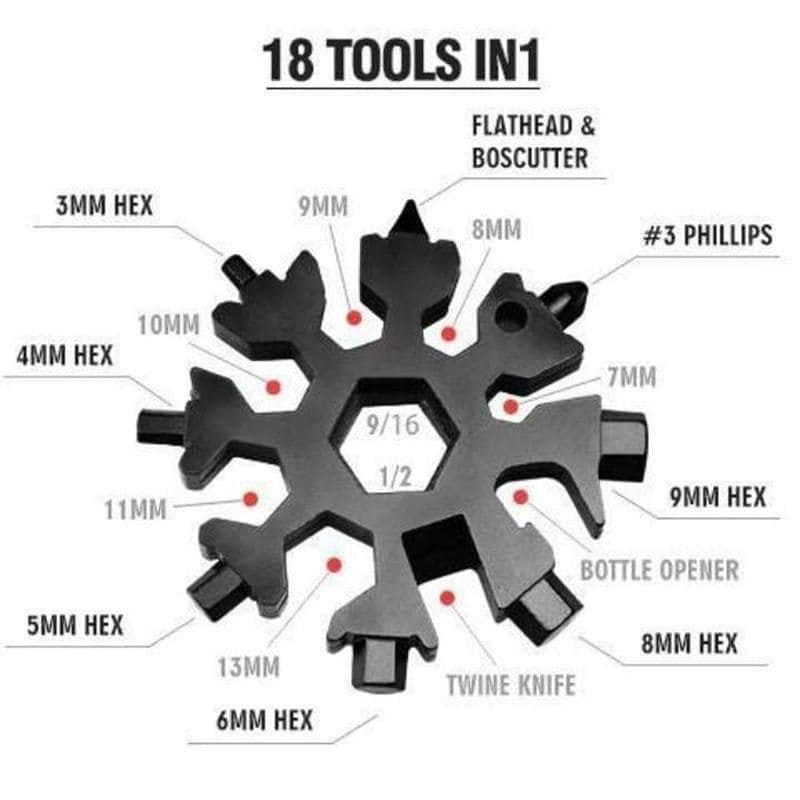 Amazing 18 In 1 Multifunctional Wrench Key, Camping Outdoor Survive Tools, Stainless Steel Snowflake Wrench, Star Anise Screwdriver Home/Outdoor Emergency Spanner, Snowflake Bottle Opener, Household Handy Survival Gadget Amazing 18 In 1 Multifunctional Wrench Key, Camping Outdoor Survive Tools, Stainless Steel Snowflake Wrench, Star Anise Screwdriver Home/Outdoor Emergency Spanner, Snowflake Bottle Opener, Household Handy Survival Gadget